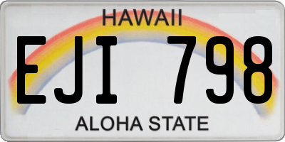 HI license plate EJI798