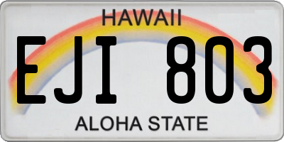 HI license plate EJI803