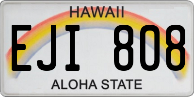 HI license plate EJI808