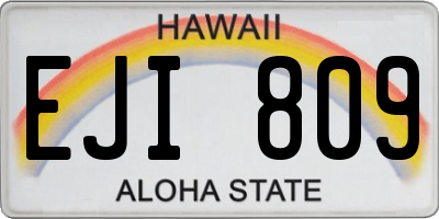 HI license plate EJI809