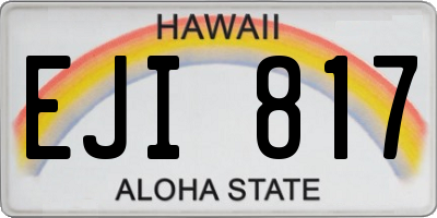 HI license plate EJI817