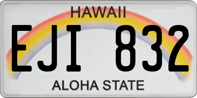 HI license plate EJI832
