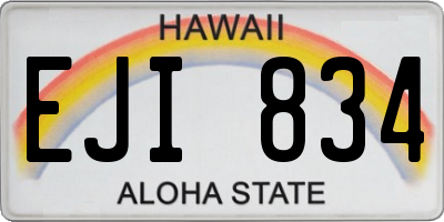 HI license plate EJI834