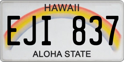 HI license plate EJI837
