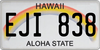 HI license plate EJI838