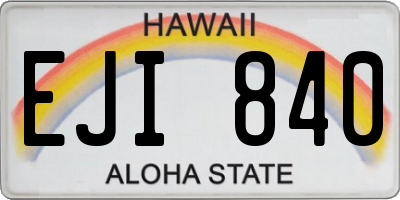HI license plate EJI840