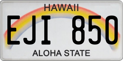 HI license plate EJI850