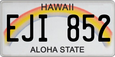 HI license plate EJI852