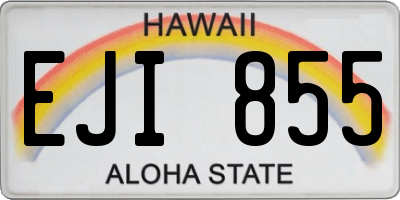 HI license plate EJI855