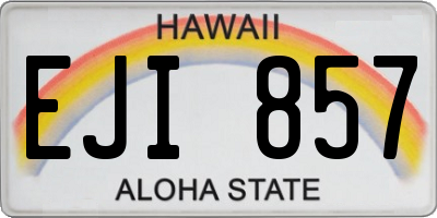 HI license plate EJI857