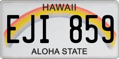 HI license plate EJI859