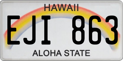 HI license plate EJI863