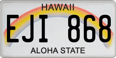 HI license plate EJI868