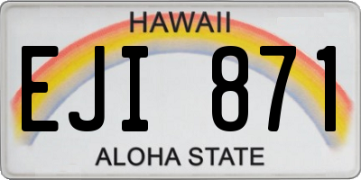 HI license plate EJI871