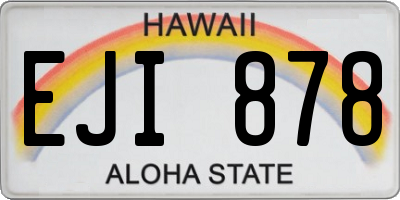 HI license plate EJI878
