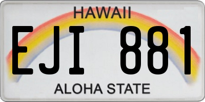 HI license plate EJI881