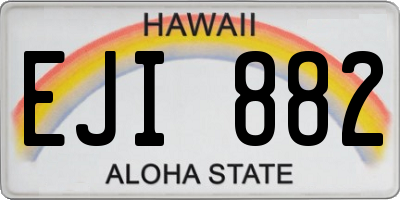 HI license plate EJI882