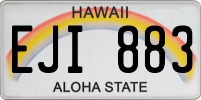 HI license plate EJI883