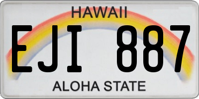 HI license plate EJI887