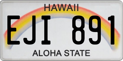 HI license plate EJI891
