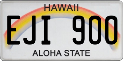 HI license plate EJI900