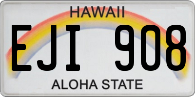 HI license plate EJI908