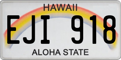 HI license plate EJI918
