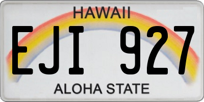 HI license plate EJI927