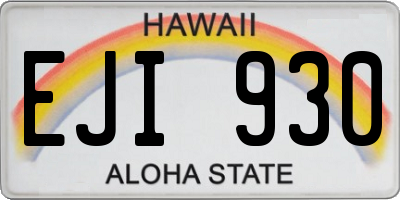 HI license plate EJI930