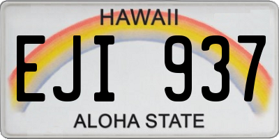 HI license plate EJI937