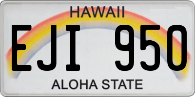 HI license plate EJI950