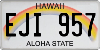 HI license plate EJI957