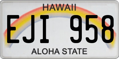 HI license plate EJI958