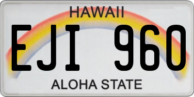 HI license plate EJI960