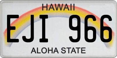 HI license plate EJI966