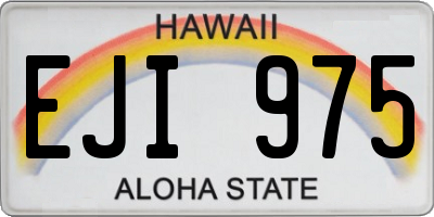 HI license plate EJI975