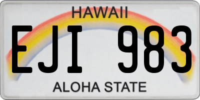 HI license plate EJI983