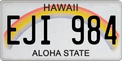 HI license plate EJI984