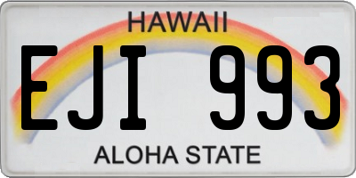 HI license plate EJI993