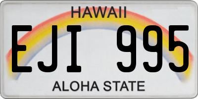 HI license plate EJI995