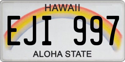 HI license plate EJI997