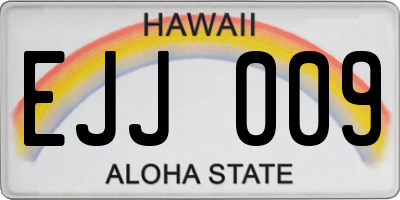 HI license plate EJJ009