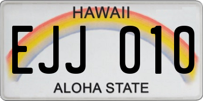HI license plate EJJ010