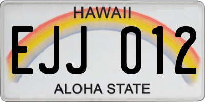 HI license plate EJJ012