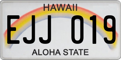 HI license plate EJJ019