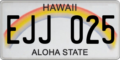 HI license plate EJJ025