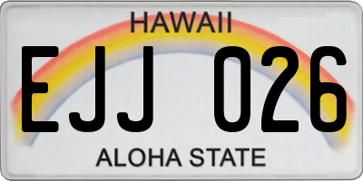 HI license plate EJJ026