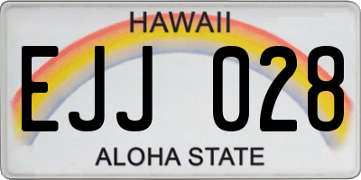 HI license plate EJJ028