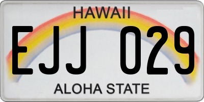HI license plate EJJ029