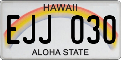 HI license plate EJJ030